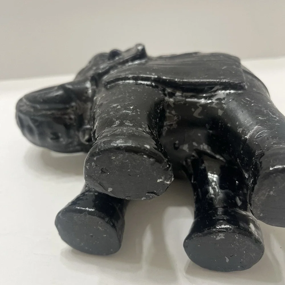 Elephant Shaped Candle Black Wax Unused Unscented Medium Size 6x7x3
